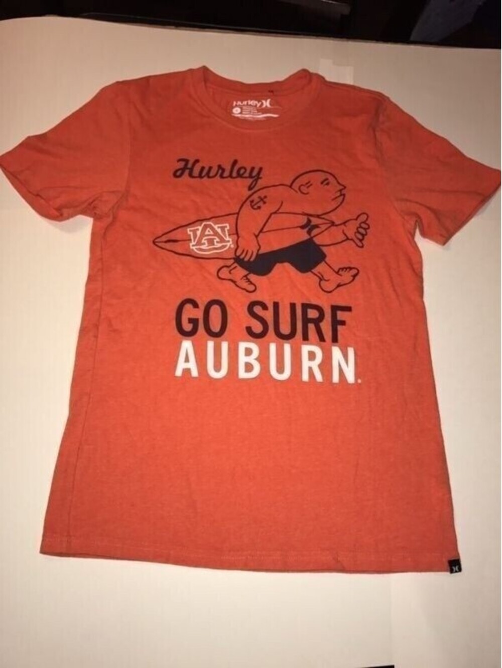 Hurley Go Surf Auburn Tigers Orange T Shirt Size Adult Small